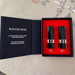 Dior Lipstick sets - Rouge Dior 999 Red velvet and 100 Nude Velvet